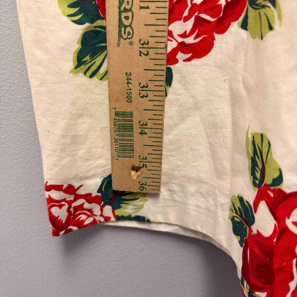 TOMMY HILFIGER WOMEN'S RED & WHITE COTTON FLORAL SUN DRESS SIZE 12 - Picture 6 of 13